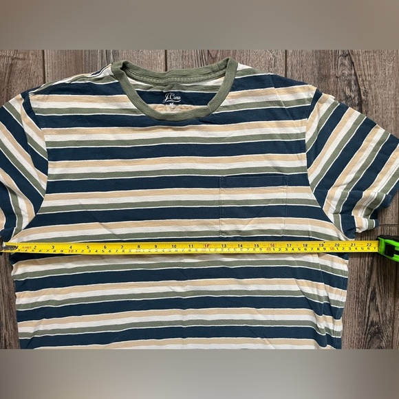 J. Crew Green and Cream Striped Tee - Picture 6 of 8
